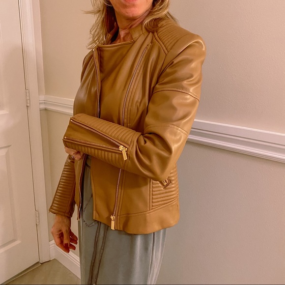 CALVIN KLEIN BROWN LEATHER JACKET - Picture 4 of 4